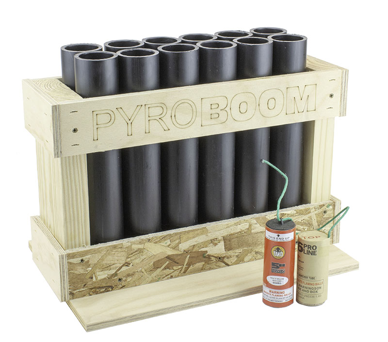 PYROBOOM Consumer and display mortar tubes racks